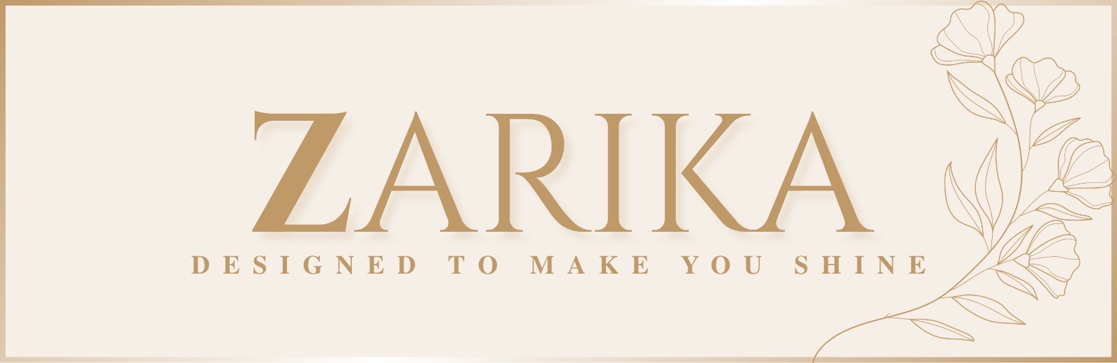 Customised women clothing brand Zarika logo with premium floral design and tagline “Designed to Make You Shine”